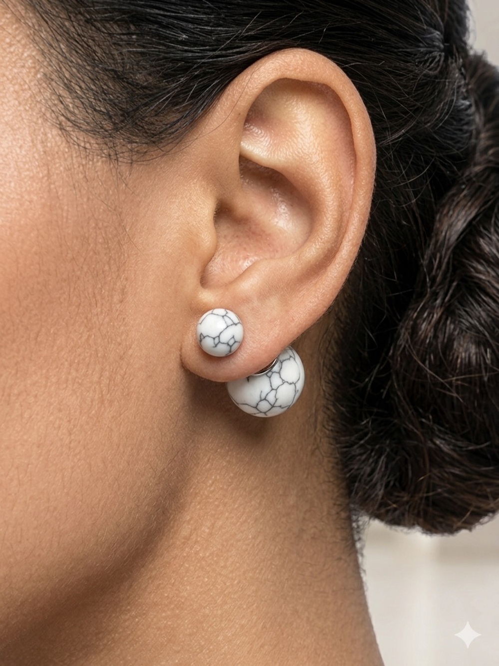Double-Sided Marble Earrings